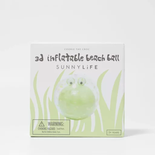 Sunnylife 3D felfújható strandlabda - Cookie the Croc Light Khaki