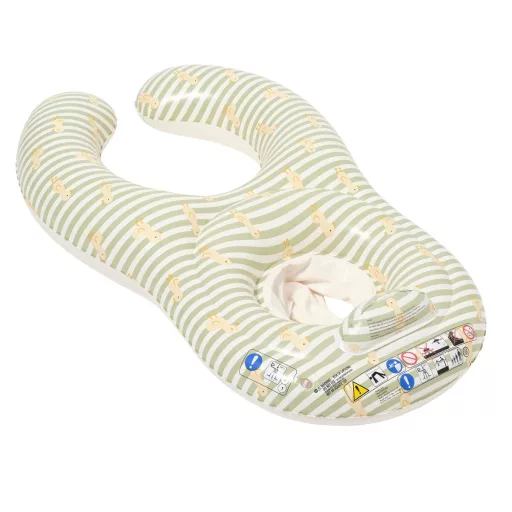Sunnylife kétszemélyes együtt a babával úszógumi - Duck Sage Stripe