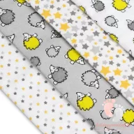  Soft mintás textil pelenka válogatás 4 db-os - Sünis csillagos
