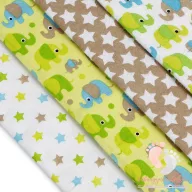   Soft mintás textil pelenka válogatás 4 db-os - Csillagos elefántos