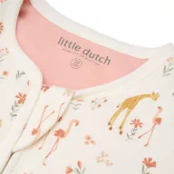 Little Dutch téli hálózsák 90 cm Blooming Safari zsiráfos és flamingós mintával, elölnézet