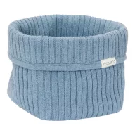   Little Dutch kötött tároló doboz 15x15 cm - Pure Denim Blue