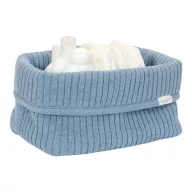   Little Dutch kötött tároló doboz 25x15 cm - Pure Denim Blue