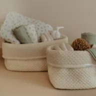   Little Dutch kötött tároló doboz 25x15 cm - Pure Soft White
