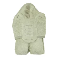 Little Dutch zöld színű kapucnis gyerek köntös krokodil mintával 86/92 méretben elölnézetből