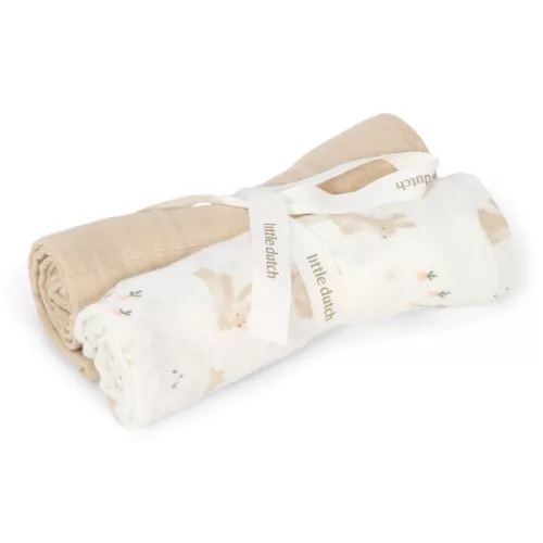 Little Dutch muszlin textilpelenka 70x70 - Baby Bunny