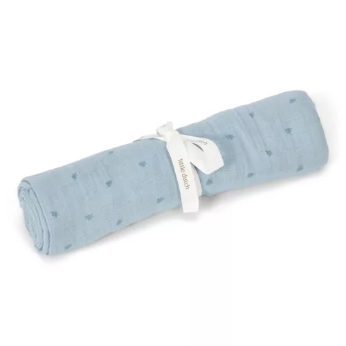 Little Dutch muszlin textilpelenka 120x120 - Pure Denim Blue