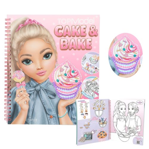 TOPModel Cake and Bake kifestőkönyv flitterekkel