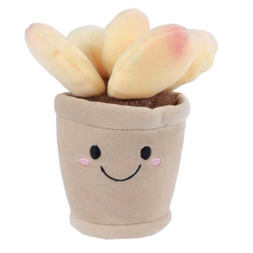 WeBloom plüss virág - Mosolygós pozsgás - Sárga - 13cm