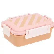 Tutete bento uzsonnás doboz Stripes pink zárt állapotban négy csattal
