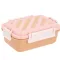 Tutete bento uzsonnás doboz Stripes pink zárt állapotban négy csattal