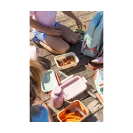 Tutete bento uzsonnás doboz Stripes pink zárt állapotban négy csattal