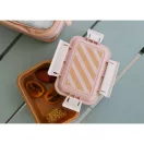 Tutete bento uzsonnás doboz Stripes pink rózsaszín csíkos fedéllel
