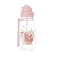 Tutete szívószálas tritan kulacs 500 ml unikornis mintával és pink pánttal