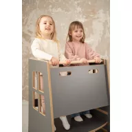   Konyhai fellépő testvéreknek - Montessori tanulótorony extra biztonságos változat - Szürke