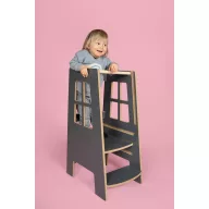   Konyhai fellépő - Montessori tanulótorony extra biztonságos változat - Szürke