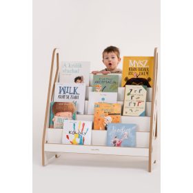 Montessori könyvespolc és játéktároló - Maxi fehér
