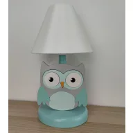 Bagoly menta-szürke éjjeli lámpa