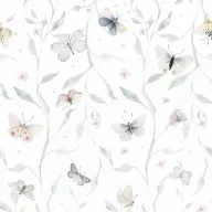 Design gyerekszoba tapéta - Pillangók virágokkal