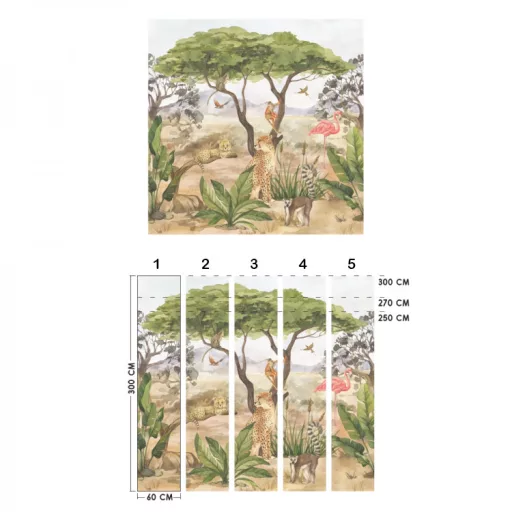 Design gyerekszoba tapéta - Szafari 1