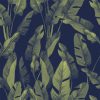Design gyerekszoba tapéta - Szafari levelek fekete alapon