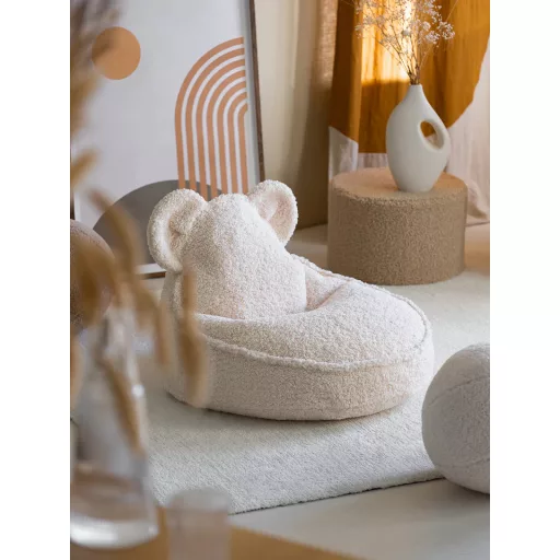 Wigiwama babzsákfotel gyerekeknek - Teddy maci fehér