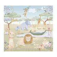 Little Dutch Safari fotótapéta vadállatokkal 300x280 cm méretben