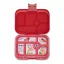 Yumbox Original 6 rekeszes piros uzsonnás doboz kutyás és cicás mintájú belső tálcával