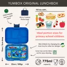 Yumbox Original uzsonnás doboz méret és kapacitás összefoglaló infografika