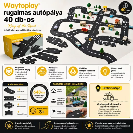 Waytoplay rugalmas autópálya 40 db-os - King of the Road