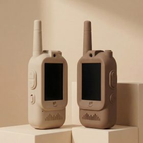 KidLupe videós Walkie Talkie - Beige & Brown