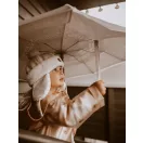 Mrs Ertha Brellie esernyő Bouquet Silhouette mintával és praktikus C alakú fogantyúval összecsukott állapotban