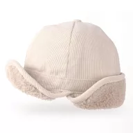 Mrs Ertha téli Kappies sapka vanilla színben, puha krémszínű teddy béléssel és bordázott textúrával