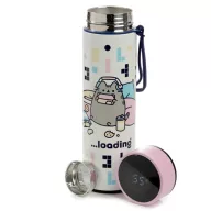 Thermo kulacs digitális hőmérővel - Gamer Pusheen macska