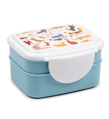 Karácsonyi bento uzsonnás doboz evőeszközökkel - Macskabanda