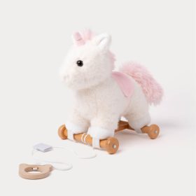   Teddykompaniet plüss - Húzható Egyszarvú fa talppal (30 cm)