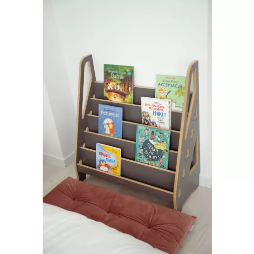 Montessori könyvespolc és játéktároló - Maxi szürke