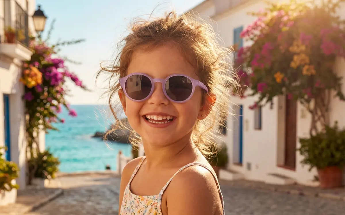 Jól illeszkedő Olivio and Co Baby méretű napszemüveg kisgyereken – nincs oldalsó rés