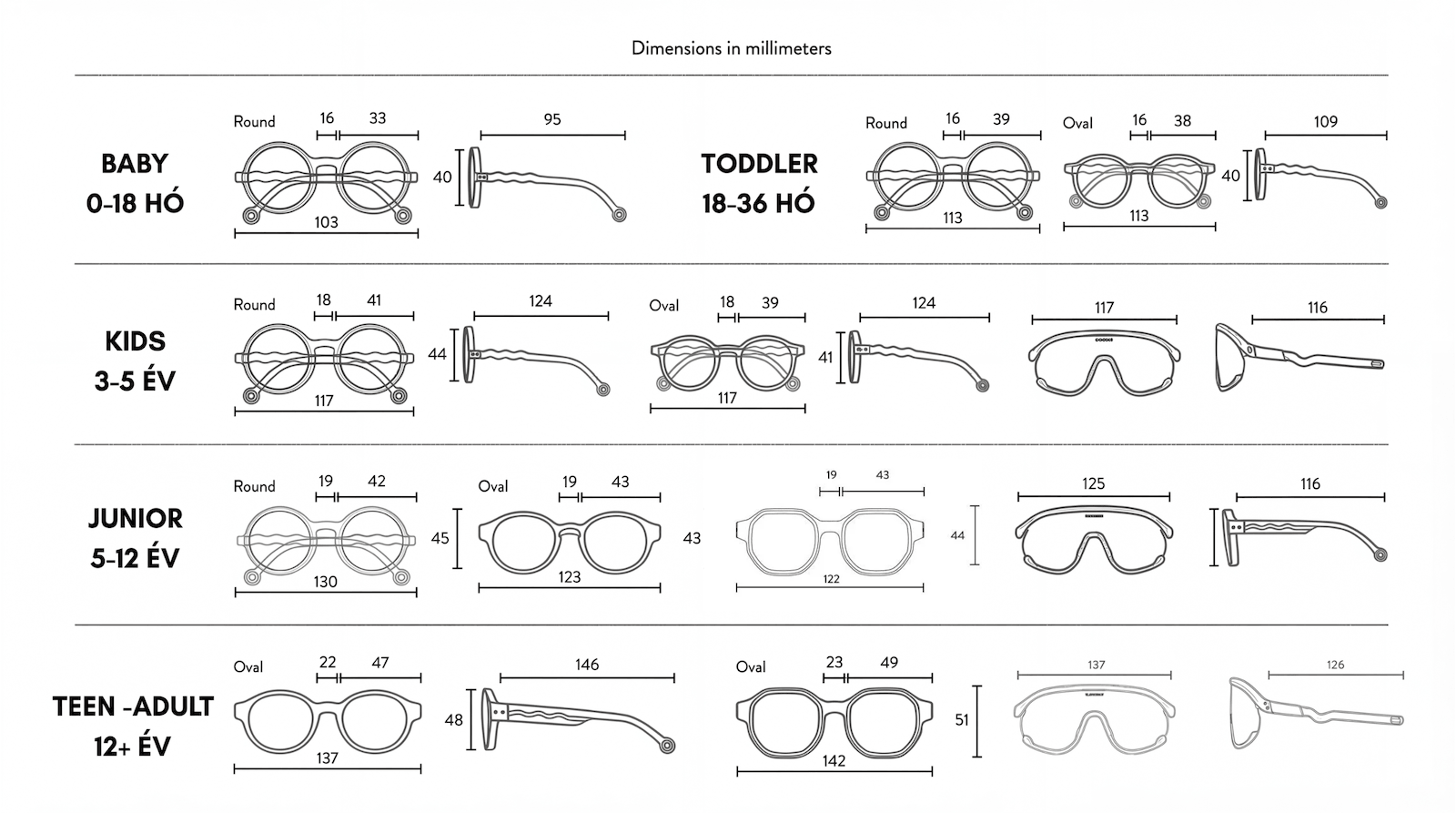Olivio & Co sport napszemüveg méretek