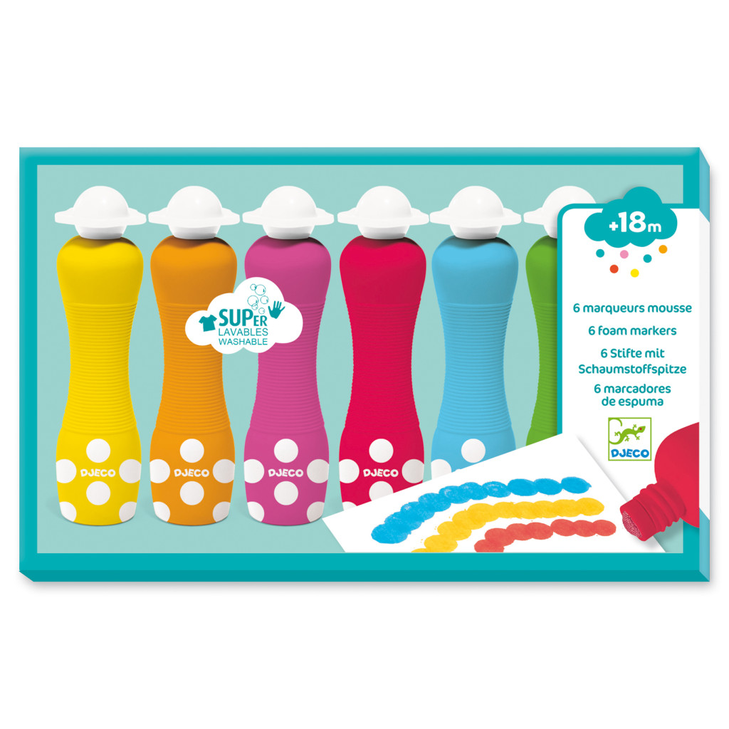 Marok filc 6 színben: Pontozó festés (6 foam markers)